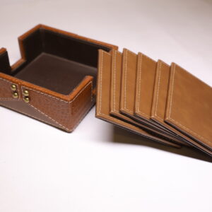 Petal Pocket Leather Glass Coaster(6 pcs)