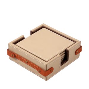 Leather Luxe Glass Coaster(6 pcs)