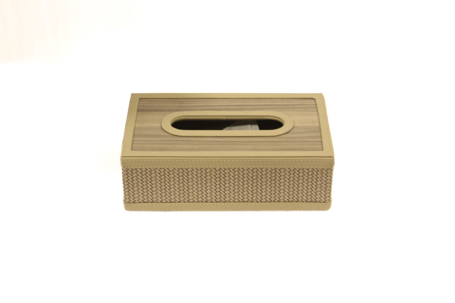 Weaved Leather Tissue Box
