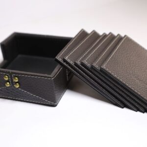 Petal Pocket Leather Glass Coaster(6 pcs)