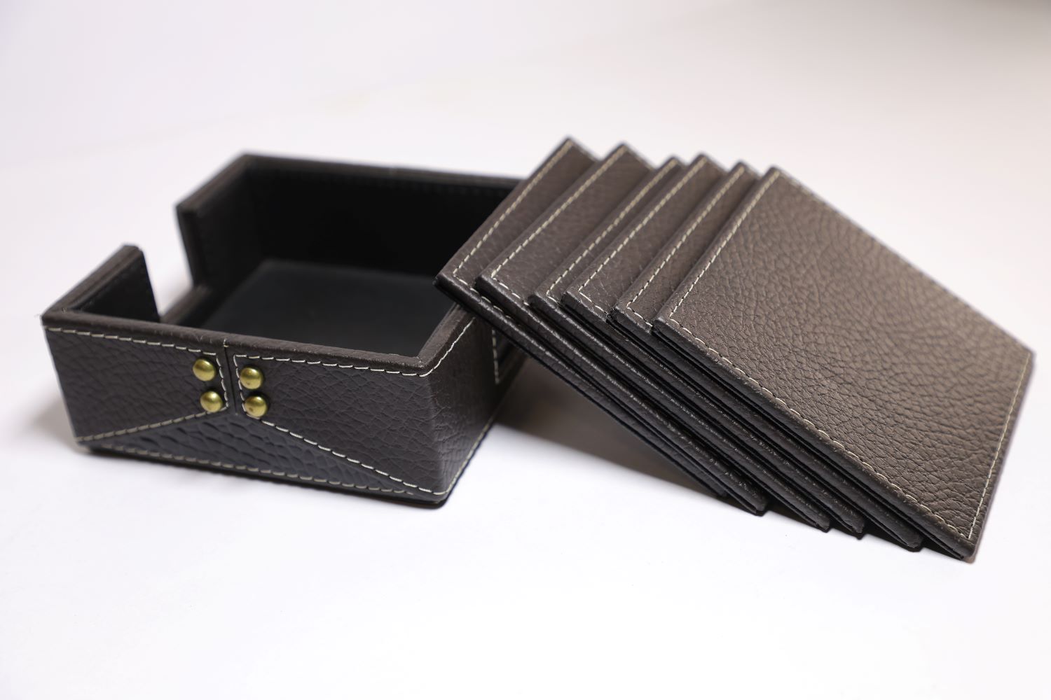 Petal Pocket Leather Glass Coaster(6 pcs)