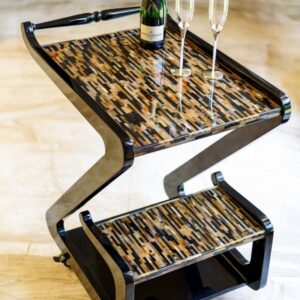 Gilded Noir Tierd Serving Trolley