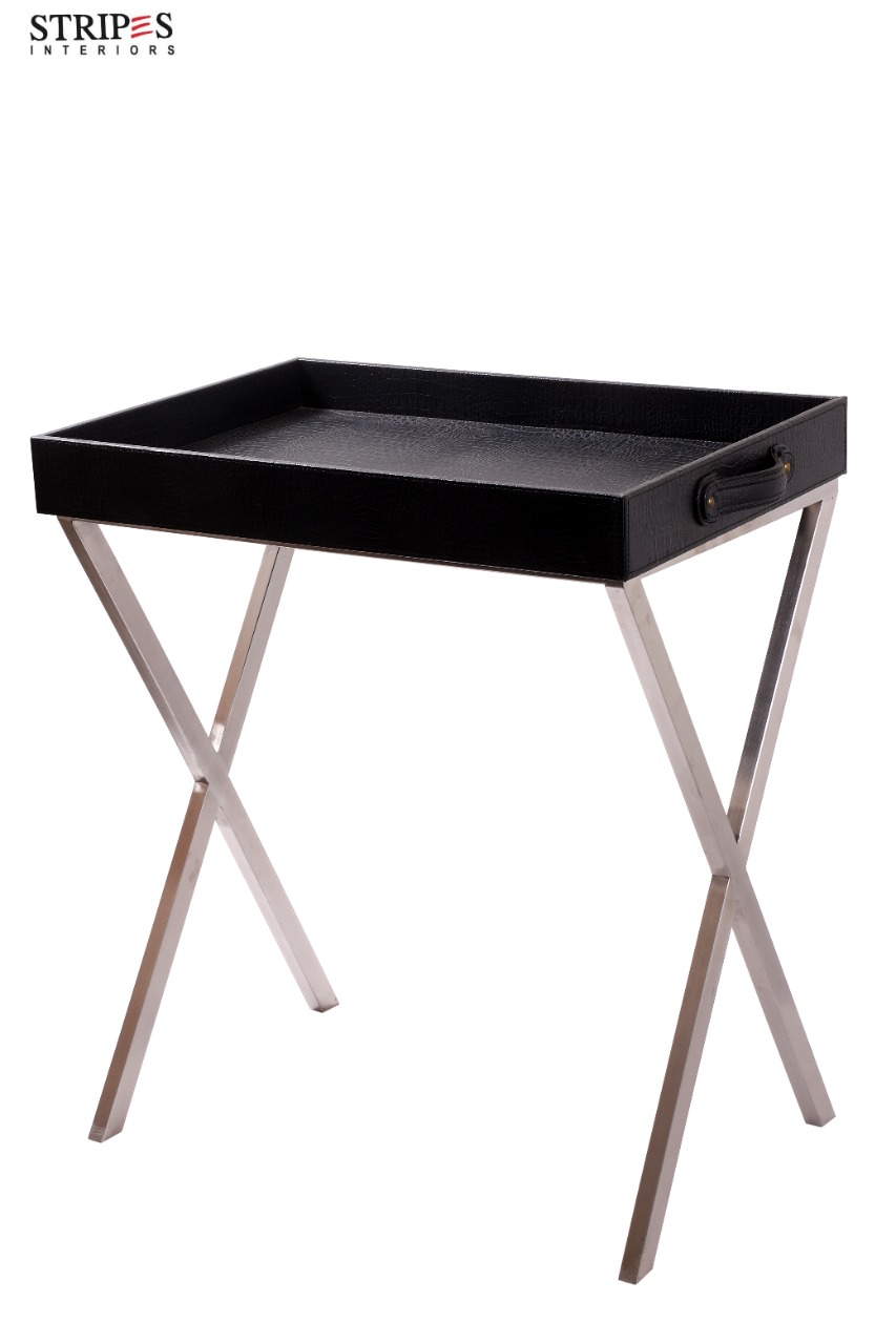 FOLDING TRAY STAND(Black Croc)
