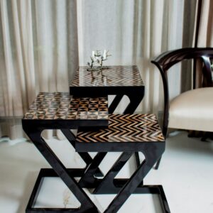 Chevron Horn Nesting Table