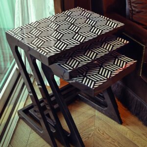 Bold Monochrome Geometric Nesting Table