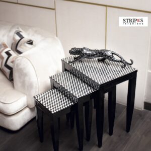 Checkered Mother of Pearl Nesting Table