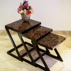 Bespoke Horn Lattice Nesting Tables