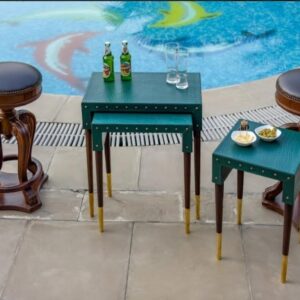 Cuir Emerald Green Nesting Tables