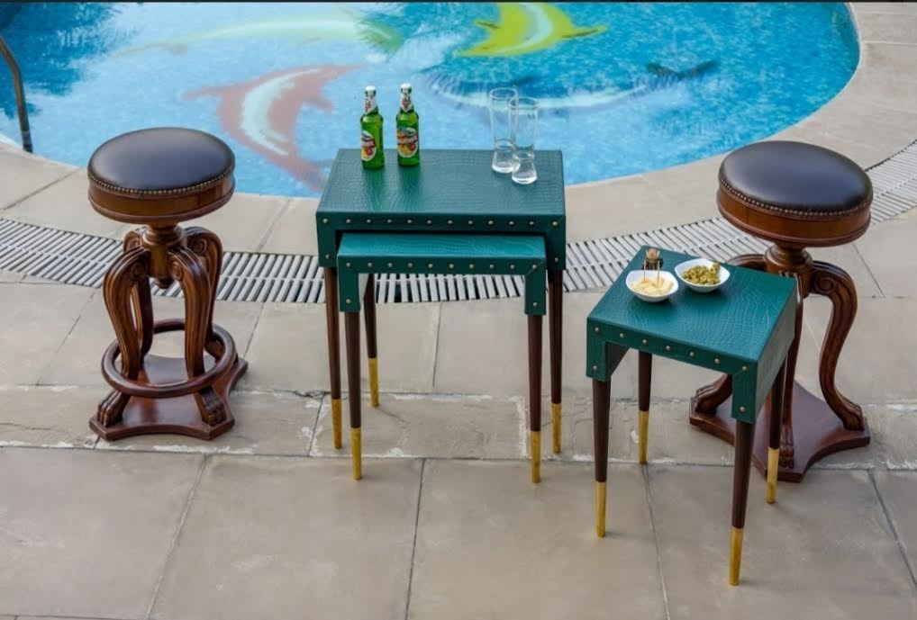Cuir Emerald Green Nesting Tables