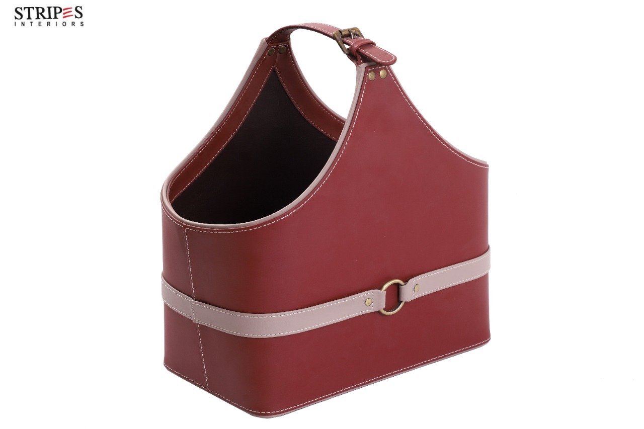 Leather Belt Magazine Stand