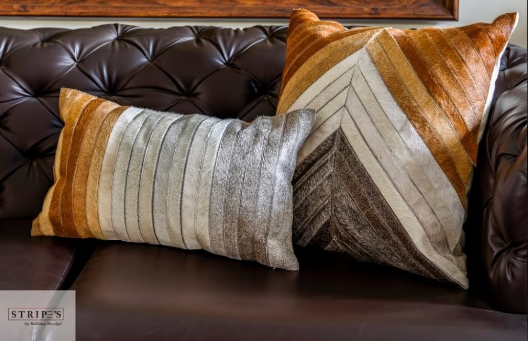 Rustic Chevron Hairon Cushion