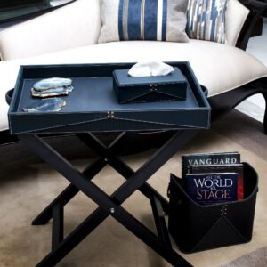 Pettle Pocket Folding Tray Stand(Midnight Blue)