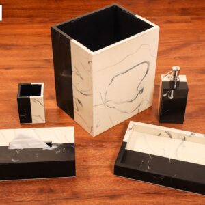 Noir Marquina Resin Bathroom Set