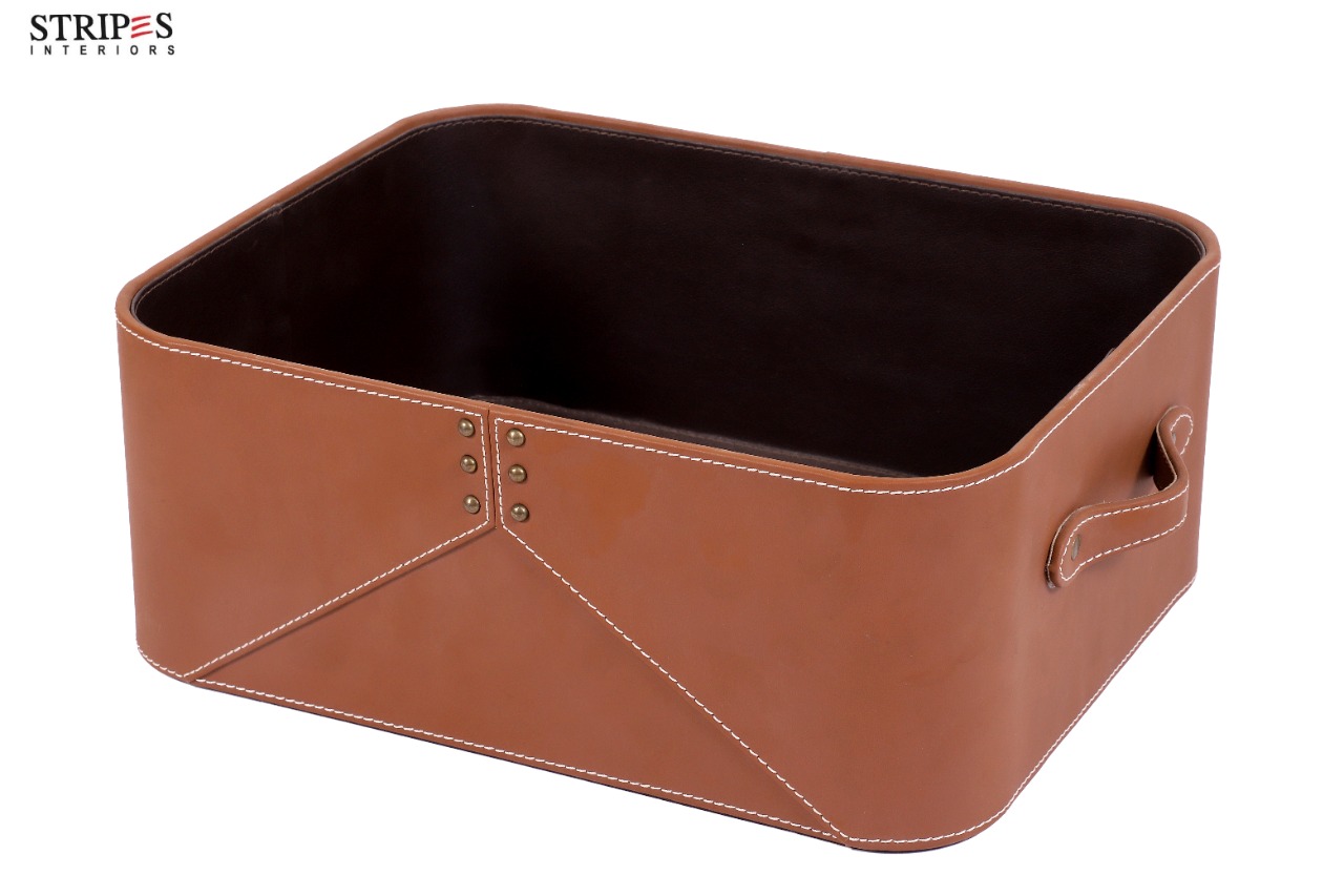 Leather Storage Basket