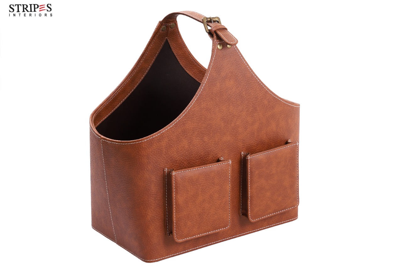 Leather Stitch Magazine Stand