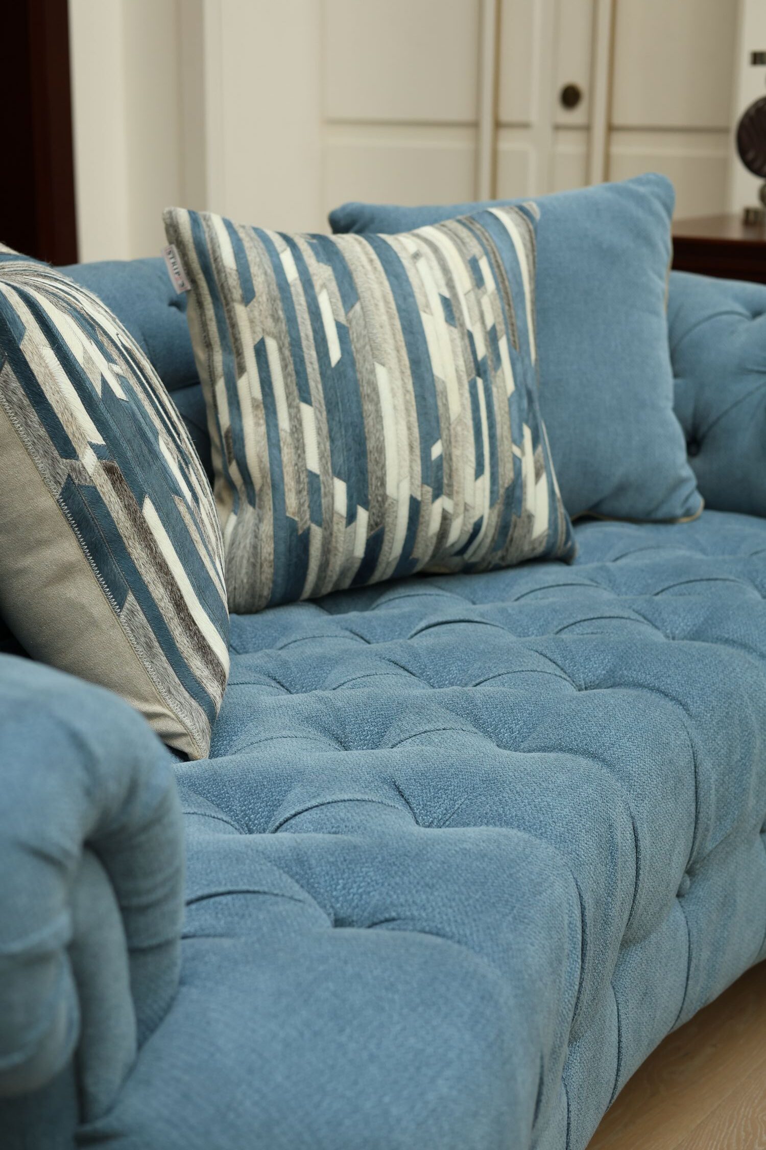 Azure Striped Cushion