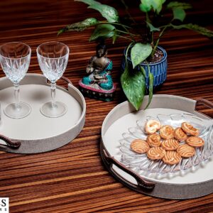 Premium Leather Round Tray