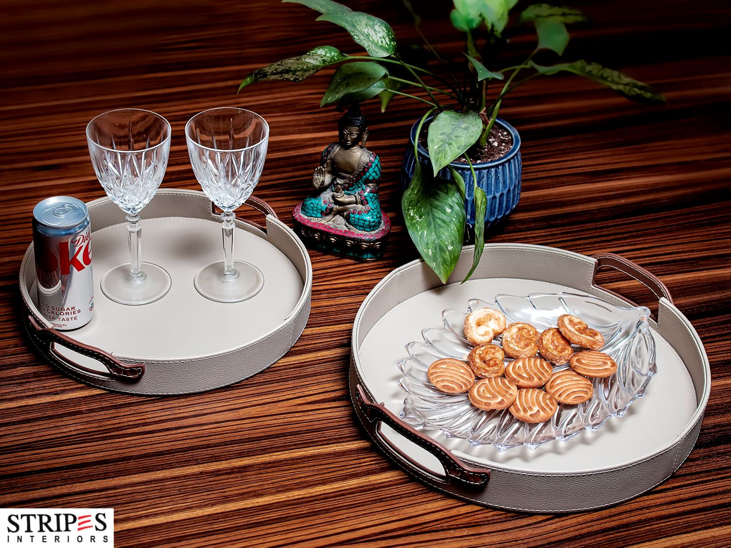 Premium Leather Round Tray